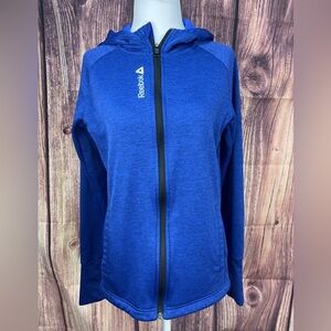 Reebok blue zipper closure hoodie jacket women’s size M